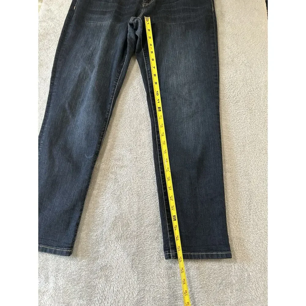 Apt. 9 Jeans Straight Capri Mid Rise Blue Denim Dark Wash Womens sz 10 - Picture 4 of 6